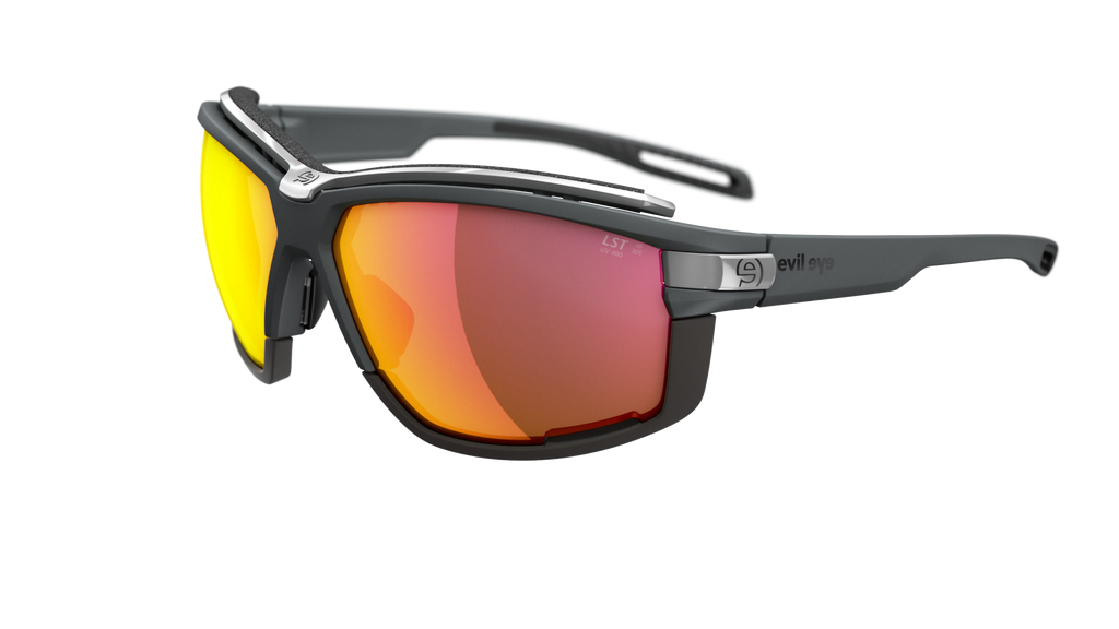 evil eye pathline air pro e049/75 6700 tamno siva mat / LST® active crvena mirrior - bocni prikaz